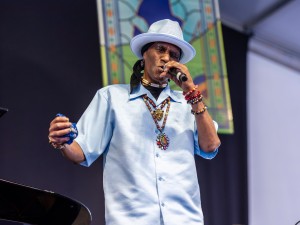 Cyril Neville at Jazz Fest 2026 [Photo by Kristen Derr]