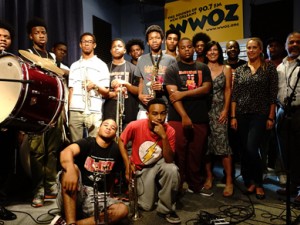 McDonogh 35 College Preparatory High School Young & Talented Brass Band at WWOZ for Cuttin Class. 