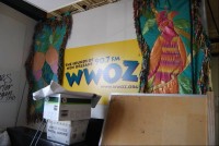 closeup photo of WWOZ banner 