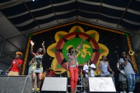 Big Freedia onstage with Soul Rebels at Jazz Fest 2014 [Photo by Leon Morris]