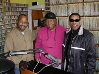 Back in the day: James Andrews, Bob French, and Henry Butler at WWOZ [Photo by Black Mold]