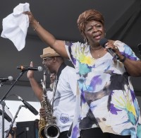 Irma Thomas onstage at Jazz Fest 2016 [Photo by Marc PoKempner]