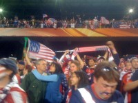 Celebrating fans at the US Algeria game in Pretoria