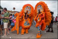 Creole Osceolas Gang Flag Z and Gang Flag Queen Kelly during Jazz Fest day 2 on April 29, 2017 [Photo by Ryan Hodgson-Rigsbee]