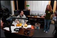 Jennifer Brady with Neil Pellegrin during a 2013 pledge drive [Photo by Ryan Hodgson-Rigsbee]